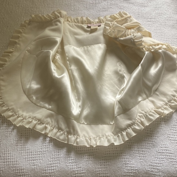 Anthropologie Shumaq Crop Ruffle Open Cotton Blend Summer Jacket L - Picture 2 of 12